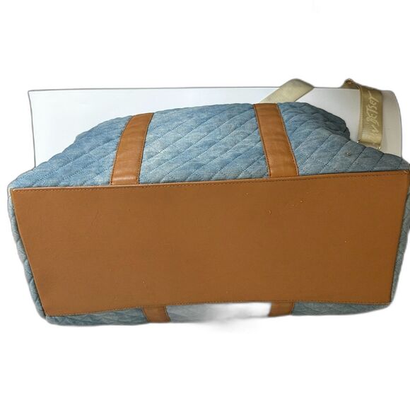 Luv Betsey by Betsey Johnson Duffle Bag Denim w/ Kitsch Patches - Picture 3 of 9